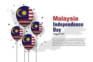 conception de modèle d'illustration de fond de fête de l'indépendance de la malaisie vecteur