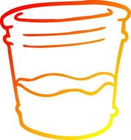 ligne de gradient chaud dessin dessin animé verre de boisson vecteur