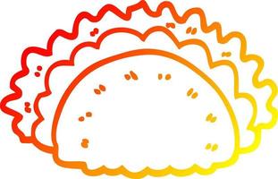 chaud gradient ligne dessin dessin animé taco sain vecteur