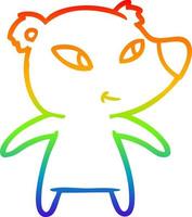 arc en ciel gradient ligne dessin mignon dessin animé ours vecteur