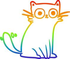 arc-en-ciel, gradient, ligne, dessin, regarder, chat vecteur