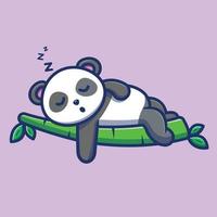 panda mignon dormir sur l'illustration vectorielle de bambou vecteur