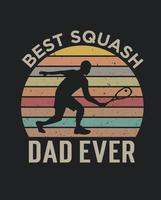 meilleur papa de squash de tous les temps heureux style de la fête des pères vintage vecteur
