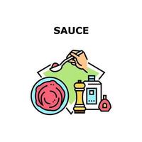 sauce pour illustration de couleur de concept de vecteur de plat