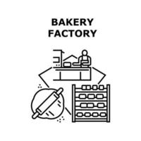 boulangerie usine vecteur concept illustration noire