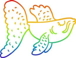 ligne de gradient arc en ciel dessin dessin animé poisson de combat chinois vecteur