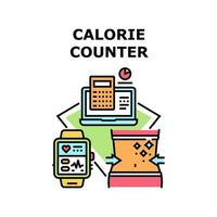 icônes de compteur de calories illustrations vectorielles vecteur