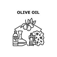 illustration noire de concept de vecteur liquide d'huile d'olive