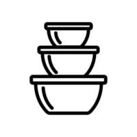 conteneurs de stockage des aliments de différentes tailles icône illustration vectorielle vecteur