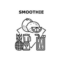 illustration noire de concept de vecteur de boisson smoothie