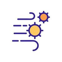 virus dans le vecteur d'icône d'air. illustration de symbole de contour isolé