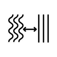 illustration de contour vectoriel icône de lissage des cheveux bouclés