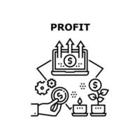 illustration noire de concept de vecteur de profit et de fonds