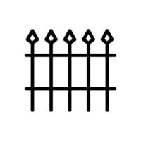 vecteur d'icône de clôture métallique. illustration de symbole de contour isolé