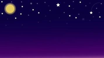 ciel nocturne avec illustration d'arrière-plan de décoration de lune et d'étoile, parfait pour le papier peint, la toile de fond, la carte postale et l'arrière-plan de votre conception vecteur