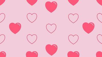 joli motif harmonieux de coeur sur fond rose, parfait pour la toile de fond, le papier peint, la carte postale et l'arrière-plan vecteur