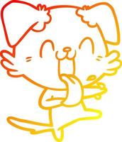 ligne de gradient chaud dessin dessin animé chien haletant vecteur