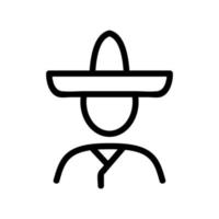 illustration de contour vectoriel icône mâle mexique