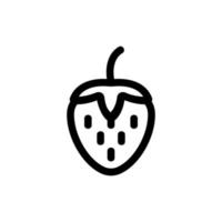 vecteur d'icône de fraise. illustration de symbole de contour isolé
