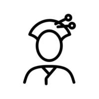 japon femme icône vecteur contour illustration