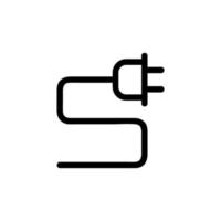 vecteur d'icône de câble d'alimentation. illustration de symbole de contour isolé
