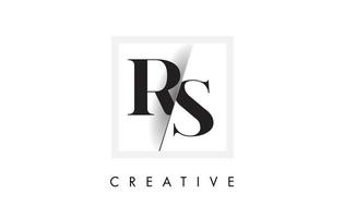 création de logo de lettre rs serif avec une coupe croisée créative. vecteur