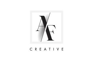 création de logo de lettre af serif avec coupe croisée créative. vecteur