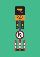 illustration vectorielle de panneau de signalisation de zone cctv vecteur