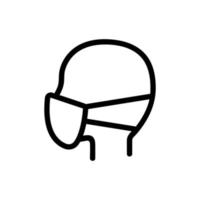 vecteur d'icône de tête de masque anti-poussière. illustration de symbole de contour isolé