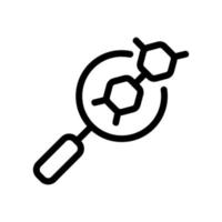 vecteur d'icône de molécule de loupe. illustration de symbole de contour isolé