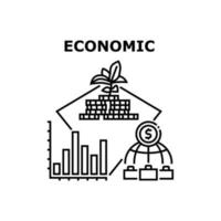 illustration noire de concept de vecteur de richesse économique