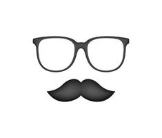 moustache et lunettes isolé sur fond blanc vecteur