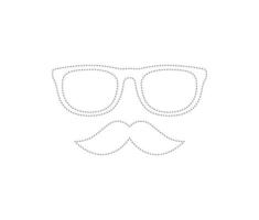 feuille de traçage de la moustache et des lunettes pour les enfants vecteur