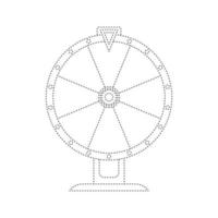 feuille de travail de traçage de la roue de la fortune pour les enfants vecteur