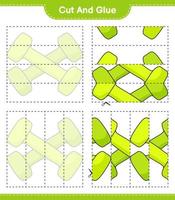 couper et coller, couper des parties d'haltère et les coller. jeu éducatif pour enfants, feuille de calcul imprimable, illustration vectorielle vecteur