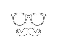 coloriage avec moustache et lunettes pour les enfants vecteur