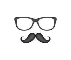 moustache et lunettes isolé sur fond blanc vecteur