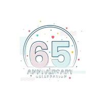 Célébration du 65e anniversaire, design moderne du 65e anniversaire vecteur