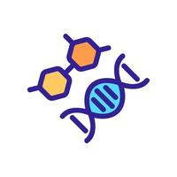 vecteur d'icône de structure d'adn. illustration de symbole de contour isolé