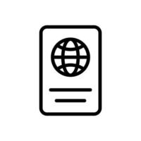 vecteur d'icône de passeport. illustration de symbole de contour isolé