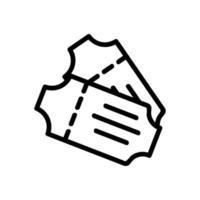 vecteur d'icône de billets. illustration de symbole de contour isolé