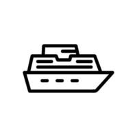 vecteur d'icône de yacht. illustration de symbole de contour isolé