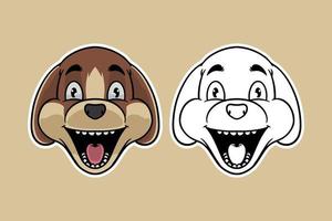 tête de chien mascotte vector illustration cartoon style