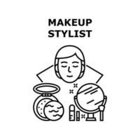 maquillage styliste vecteur concept illustration noire