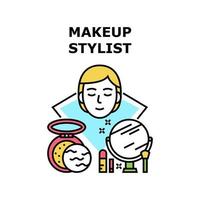 illustration de couleur de concept de vecteur de styliste de maquillage