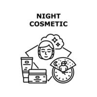 illustration noire de concept de vecteur cosmétique de nuit