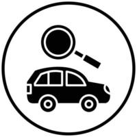 style d'icône de recherche de voiture vecteur