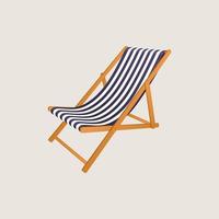 chaise longue de plage isolée sur fond blanc. vecteur