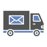 style d'icône de camion de courrier vecteur