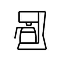 machine à café avec illustration de contour vectoriel icône bouilloire